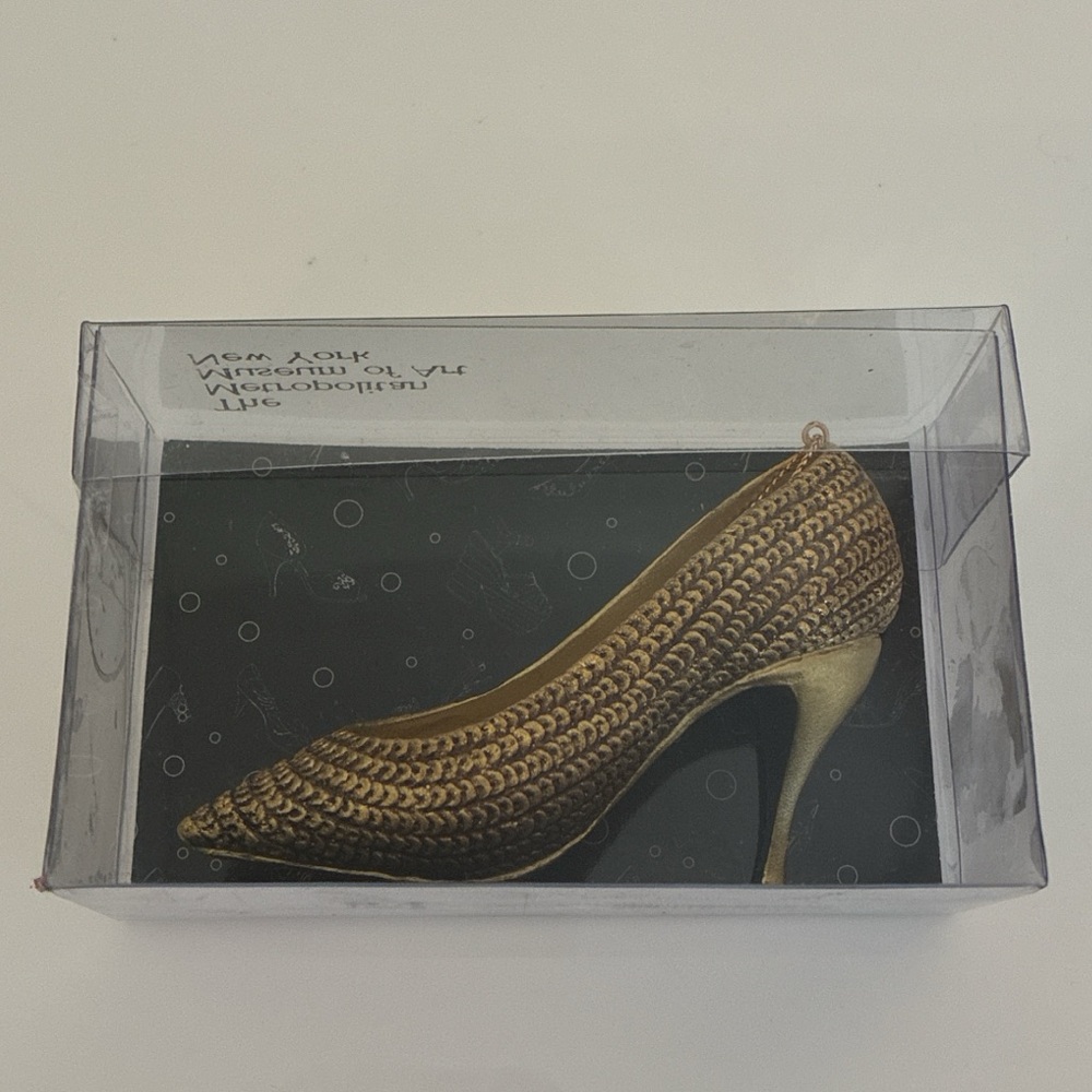The Metropolitan Museum Of Art Glittering Gold Shoe Ornament